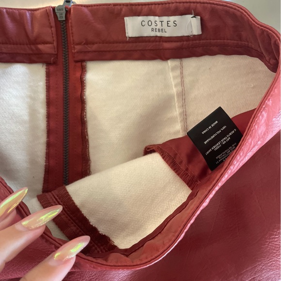 Vegan Leather Mini Skirt - Picture 4 of 4